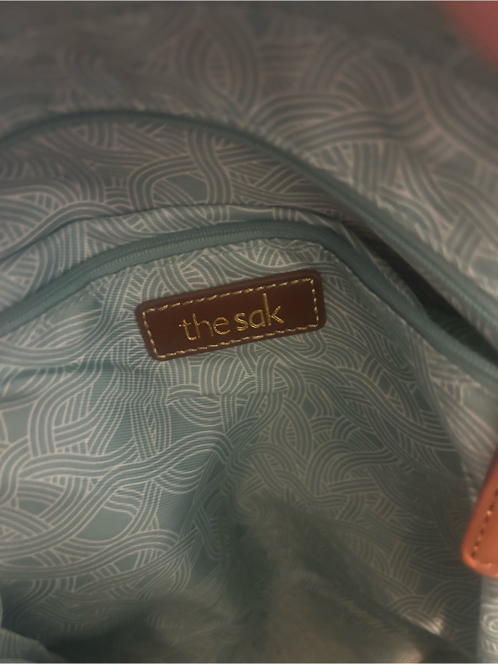 The Sak Embossed Leather Flap Backpack in Brown - Picture 5 of 8